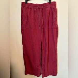 Athleta Retreat Red Wide Leg Linen
Drawstring Pants